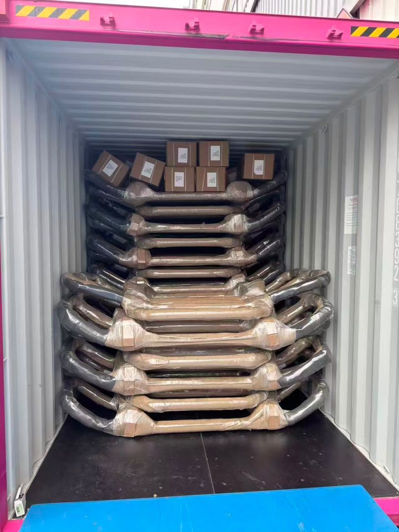 Container loaded with deer guards